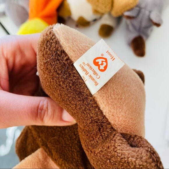 Vintage TY Original 1990s y2k Beanie Babies Bundle Lot Owl Bear Cat Worm Dolphin - Picture 2 of 9